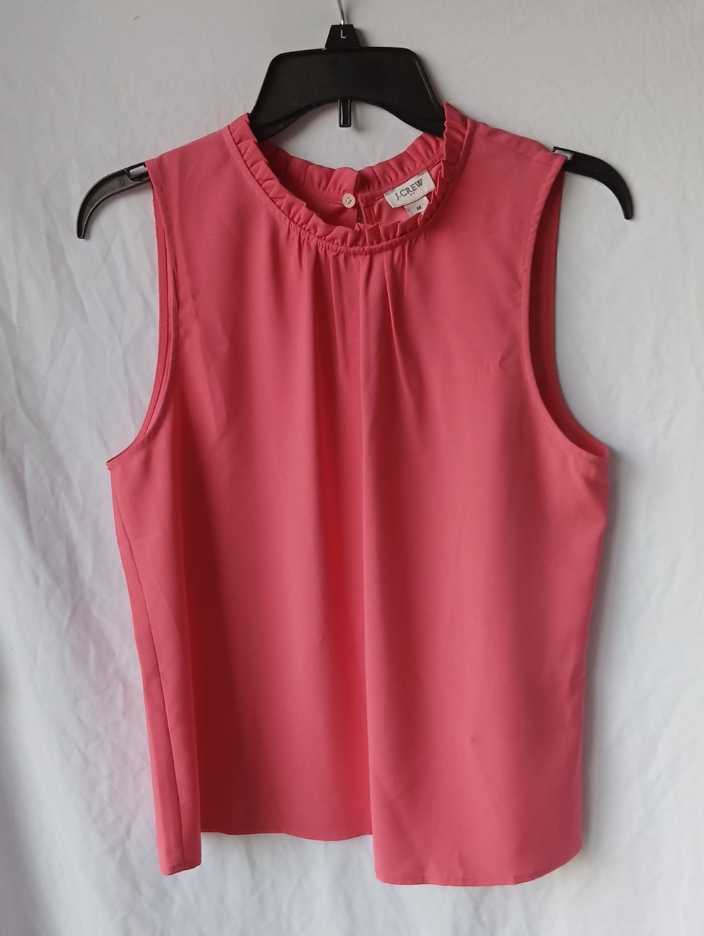J. Crew Sleeveless Ruffle-Neck Camisole in Coral